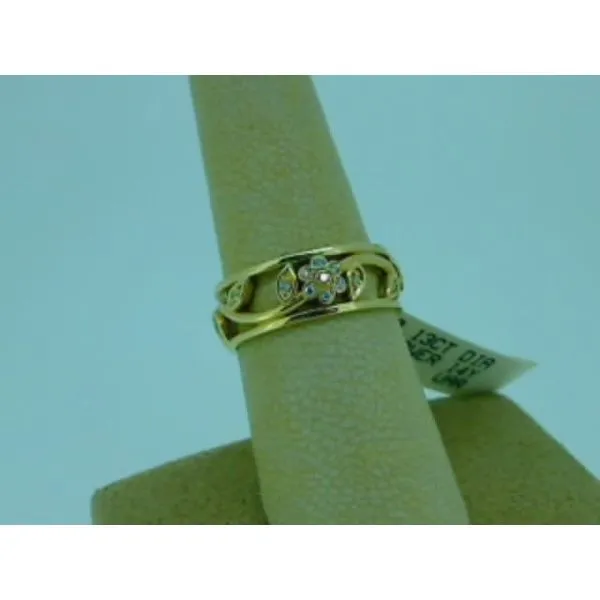 14K Yellow Gold Floral Diamond Band Biondi Diamond Jewelers Aurora, CO