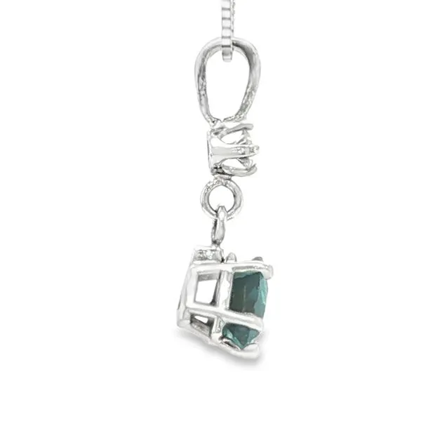 Indicolite Tourmaline and Diamond Pendant Image 2 Biondi Diamond Jewelers Aurora, CO