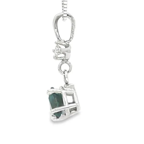 Indicolite Tourmaline and Diamond Pendant Image 3 Biondi Diamond Jewelers Aurora, CO