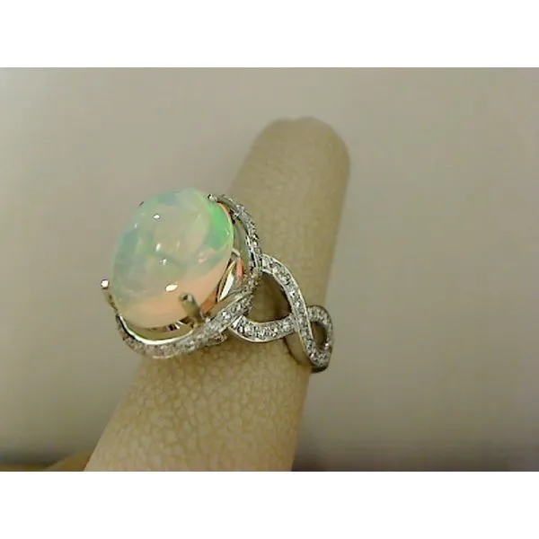 14K White Gold Opal and Diamond Ring Biondi Diamond Jewelers Aurora, CO
