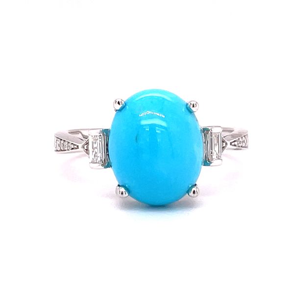 Turquoise and Baguette Ring Biondi Diamond Jewelers Aurora, CO