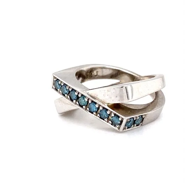 Blue Diamond Ring Image 3 Biondi Diamond Jewelers Aurora, CO