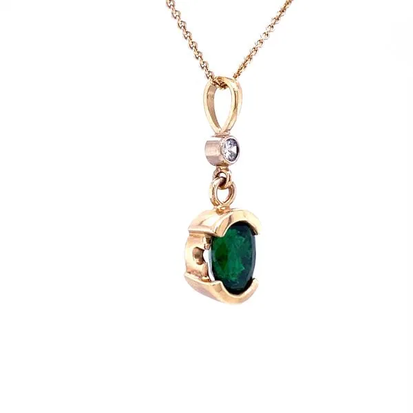 Tsavorite and Diamond Linear Pendant Image 2 Biondi Diamond Jewelers Aurora, CO
