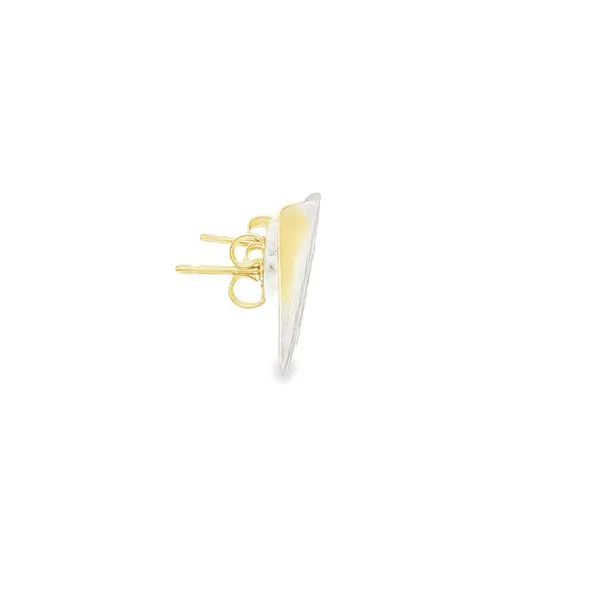 14K Yellow Gold Polished and Satin Square Earrings Image 2 Biondi Diamond Jewelers Aurora, CO