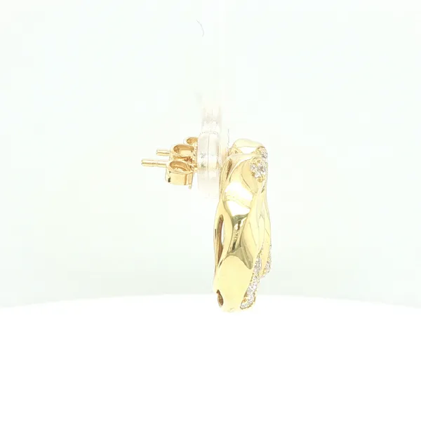 18K Yellow Gold Atlantico Circle Earrings with 1.06CTW Diamonds Image 2 Biondi Diamond Jewelers Aurora, CO