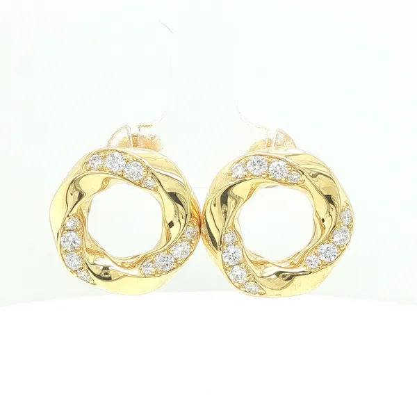 18K Yellow Gold Atlantico Circle Earrings with 1.06CTW Diamonds Biondi Diamond Jewelers Aurora, CO