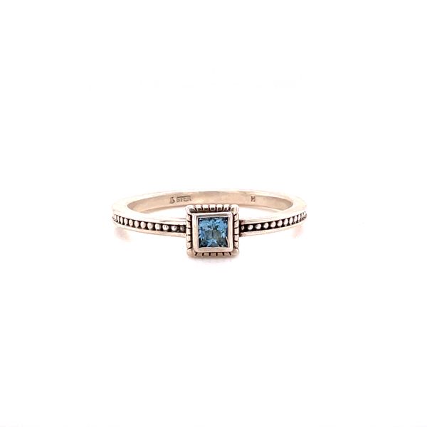 Sterling Silver Aquamarine Square Stacker Ring Biondi Diamond Jewelers Aurora, CO