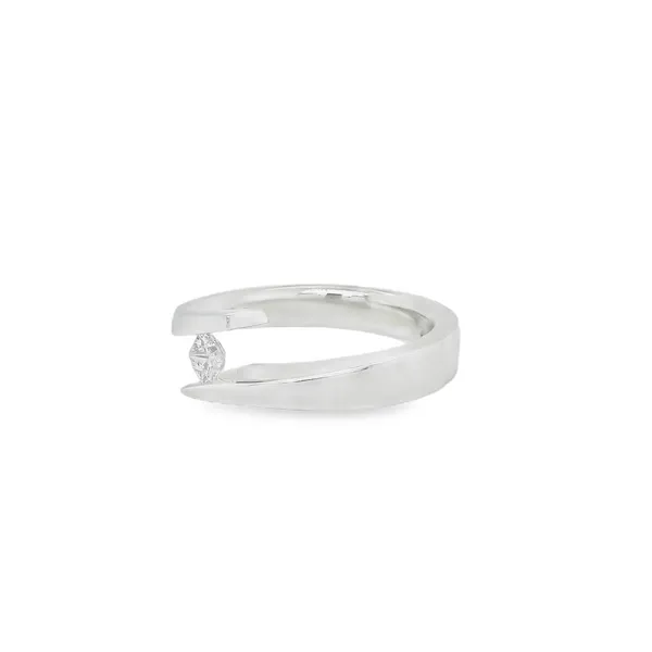 14K White Gold Bypass Engagement Ring with 0.26CT Princess Diamond Image 2 Biondi Diamond Jewelers Aurora, CO