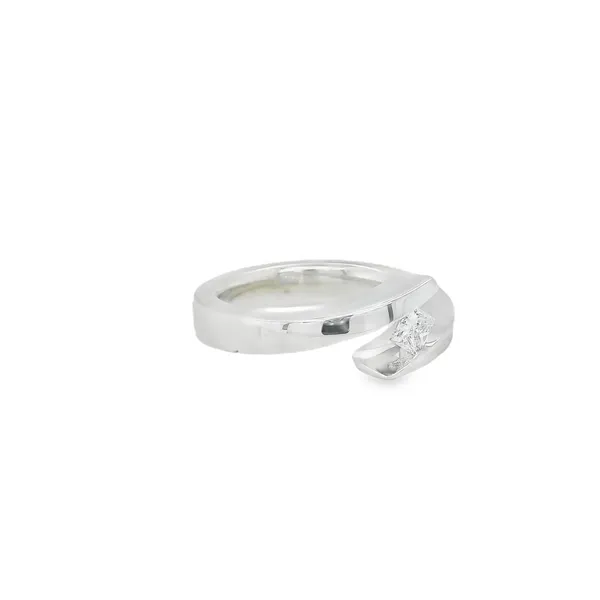14K White Gold Bypass Engagement Ring with 0.26CT Princess Diamond Image 3 Biondi Diamond Jewelers Aurora, CO