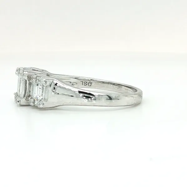 18K White Gold Baguette and Round Diamond Engagement Ring Image 3 Biondi Diamond Jewelers Aurora, CO