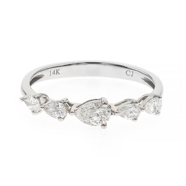 14K White Gold Five-Stone Diamond Band Biondi Diamond Jewelers Aurora, CO