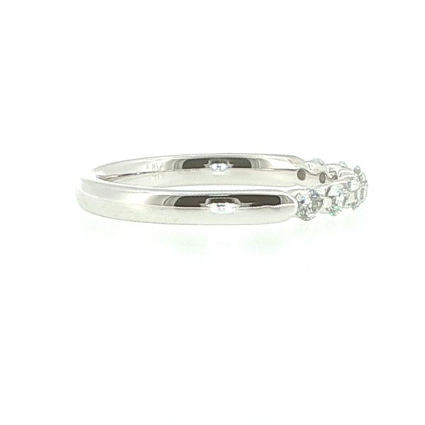 14K White Gold Shared Prong Diamond Wedding Band Image 2 Biondi Diamond Jewelers Aurora, CO