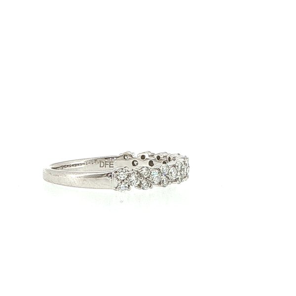 14K White Gold Diamond Cluster Wedding Band Image 2 Biondi Diamond Jewelers Aurora, CO