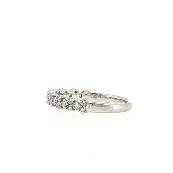 14K White Gold Diamond Cluster Wedding Band Image 3 Biondi Diamond Jewelers Aurora, CO
