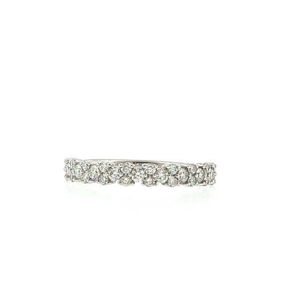 14K White Gold Diamond Cluster Wedding Band Biondi Diamond Jewelers Aurora, CO