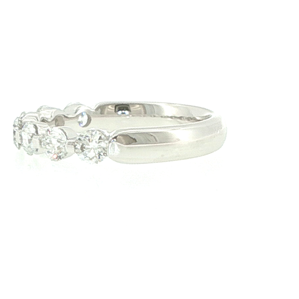 14K White Gold Round Diamond Shared Prong Wedding Band Image 3 Biondi Diamond Jewelers Aurora, CO