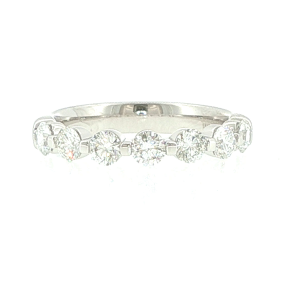 14K White Gold Round Diamond Shared Prong Wedding Band Biondi Diamond Jewelers Aurora, CO
