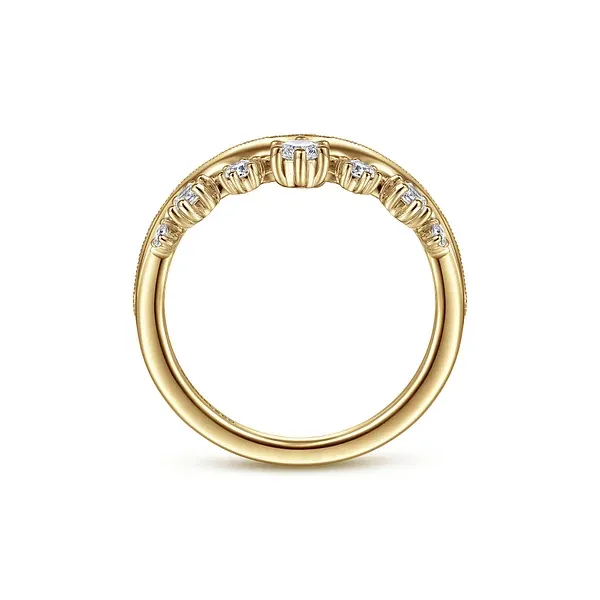 14K Yellow Gold Tiara-Inspired Curved Diamond Band Image 3 Biondi Diamond Jewelers Aurora, CO