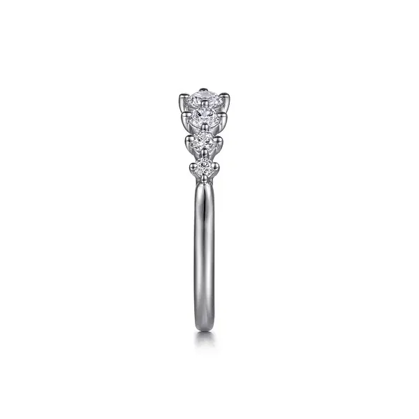 14K White Gold Diamond Curved Wedding Band Image 4 Biondi Diamond Jewelers Aurora, CO