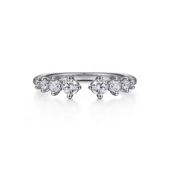 14K White Gold Diamond Curved Wedding Band Biondi Diamond Jewelers Aurora, CO