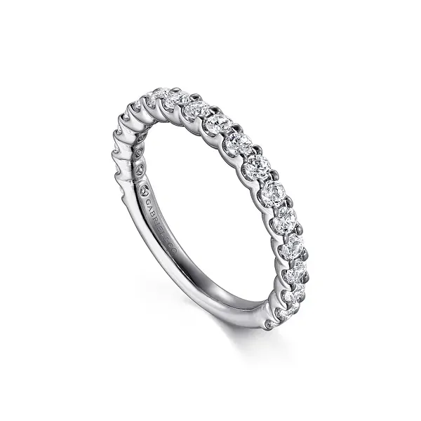 14K White Gold Shared Prong Diamond Wedding Band Image 3 Biondi Diamond Jewelers Aurora, CO
