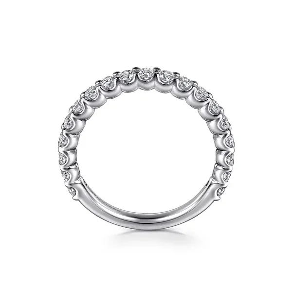 14K White Gold Shared Prong Diamond Wedding Band Image 4 Biondi Diamond Jewelers Aurora, CO
