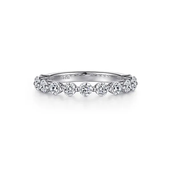14K White Gold Round Diamond Single Prong Wedding Band Biondi Diamond Jewelers Aurora, CO