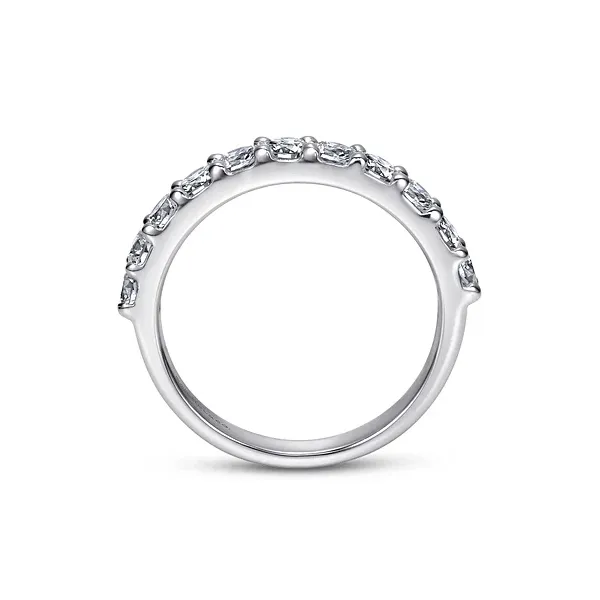 14K White Gold Round Diamond Shared Prong Wedding Band Image 3 Biondi Diamond Jewelers Aurora, CO