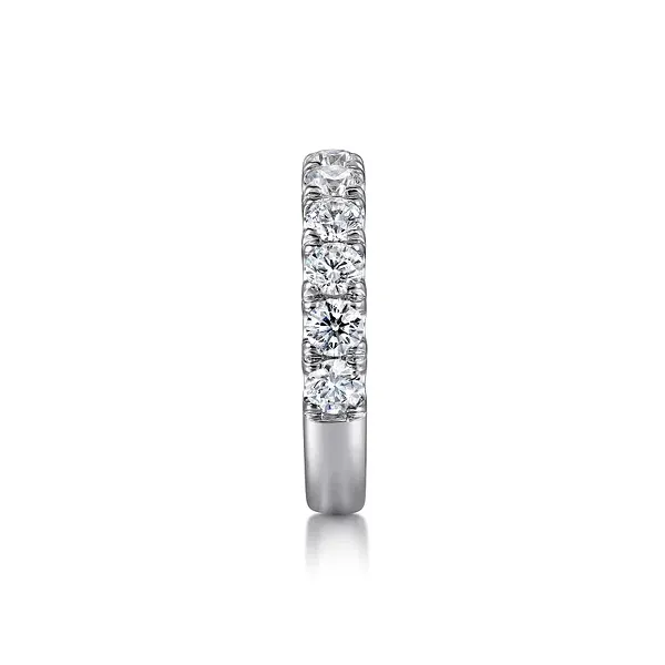 14K White Gold Round Diamond French Pave Wedding Band Image 3 Biondi Diamond Jewelers Aurora, CO