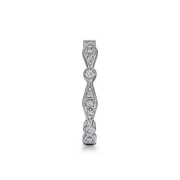 14K White Gold Bezel and Pavé Diamond Stackable Band – 0.19ctw Image 3 Biondi Diamond Jewelers Aurora, CO