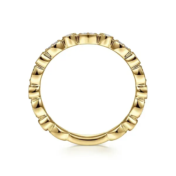 14K Yellow Gold Marquise and Round Station Diamond Ring Image 3 Biondi Diamond Jewelers Aurora, CO