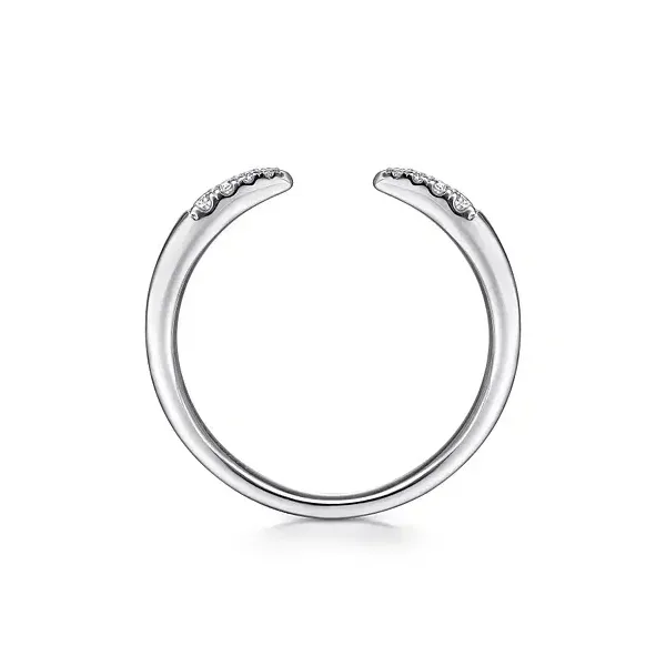 14K White Gold Diamond Open Tipped Stackable Ring Image 3 Biondi Diamond Jewelers Aurora, CO