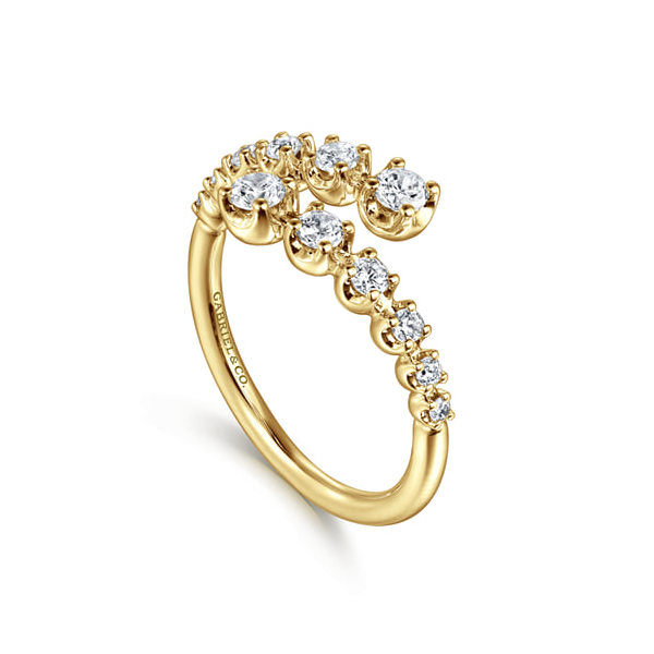 14K Yellow Gold 0.50ctw Diamond Bypass Ring Image 2 Biondi Diamond Jewelers Aurora, CO