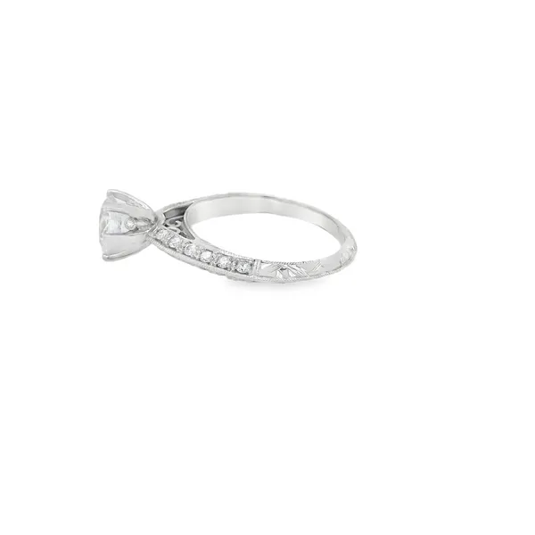 18K White Gold Knife-Edge Semi-Mount with Diamond Accents Image 2 Biondi Diamond Jewelers Aurora, CO
