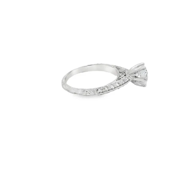 18K White Gold Knife-Edge Semi-Mount with Diamond Accents Image 3 Biondi Diamond Jewelers Aurora, CO