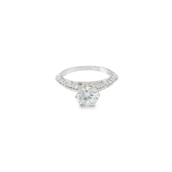 18K White Gold Knife-Edge Semi-Mount with Diamond Accents Biondi Diamond Jewelers Aurora, CO