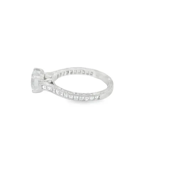 18KW Semi-Mount Engagement Ring with Square Baguette Diamonds Image 2 Biondi Diamond Jewelers Aurora, CO