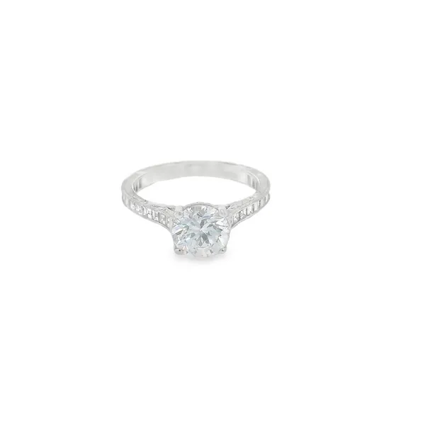 18KW Semi-Mount Engagement Ring with Square Baguette Diamonds Biondi Diamond Jewelers Aurora, CO