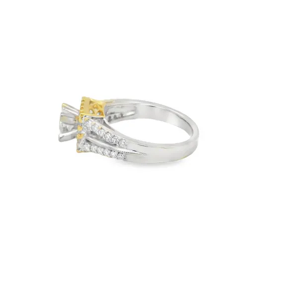 14K Two-Tone Gold Princess Halo Semi-Mount Engagement Ring Image 2 Biondi Diamond Jewelers Aurora, CO