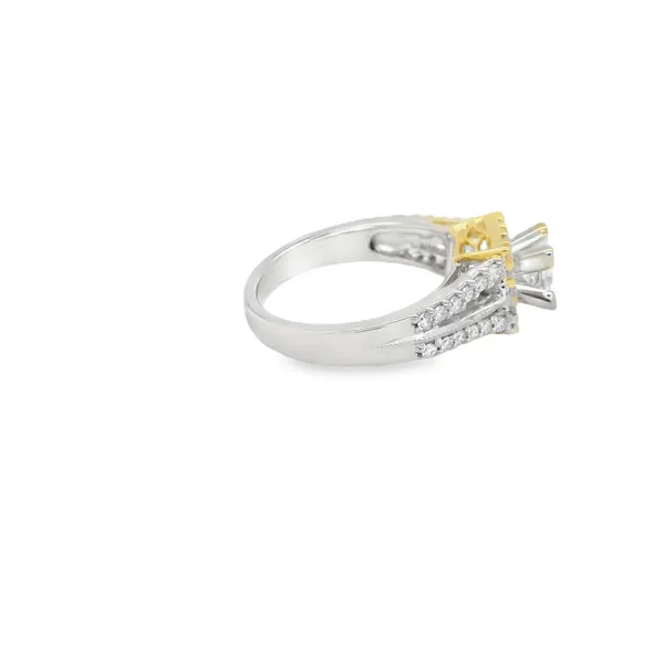 14K Two-Tone Gold Princess Halo Semi-Mount Engagement Ring Image 3 Biondi Diamond Jewelers Aurora, CO