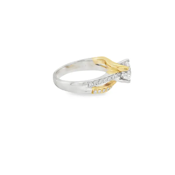 14KW/R Two-Tone Diamond Swirl Semi-Mount Ring Image 3 Biondi Diamond Jewelers Aurora, CO