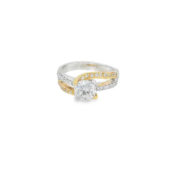 14KW/R Two-Tone Diamond Swirl Semi-Mount Ring Biondi Diamond Jewelers Aurora, CO