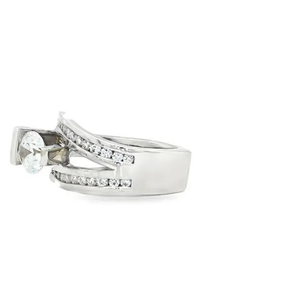 14KW “V” Cross Diamond Semi-Mount Engagement Ring Image 3 Biondi Diamond Jewelers Aurora, CO