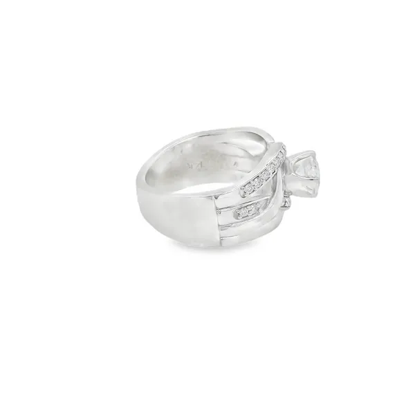 14K White Gold Cross Over Ring with 0.32CTW Diamonds Image 3 Biondi Diamond Jewelers Aurora, CO