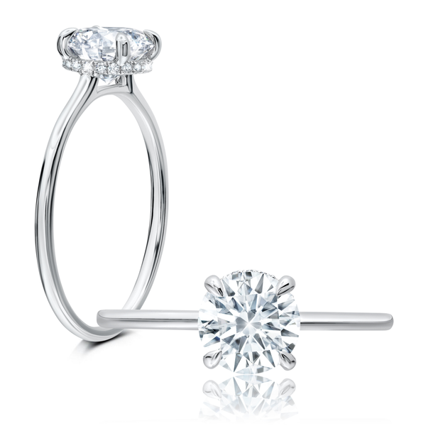 14K White Gold Solitaire Semi-Mount Ring with Diamond Head Biondi Diamond Jewelers Aurora, CO