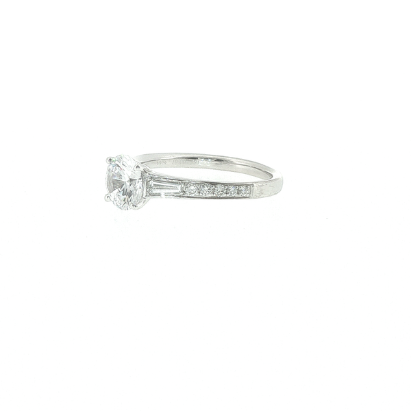 18K White Gold Baguette and Round Diamond Engagement Ring Setting Image 3 Biondi Diamond Jewelers Aurora, CO