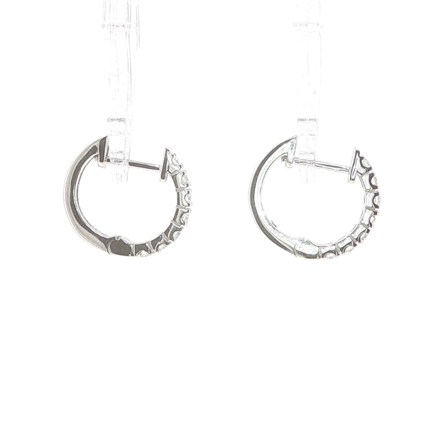 18K White Gold Diamond Hoop Earrings Image 2 Biondi Diamond Jewelers Aurora, CO