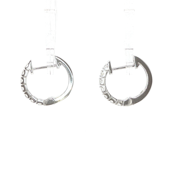 18K White Gold Diamond Hoop Earrings Image 3 Biondi Diamond Jewelers Aurora, CO
