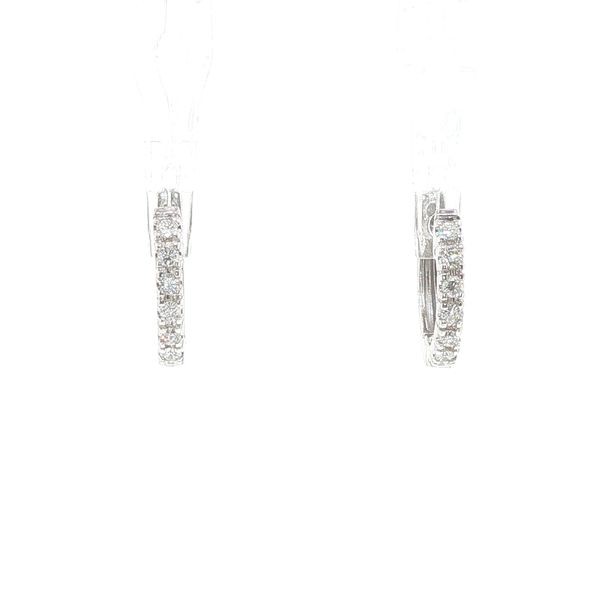 18K White Gold Diamond Hoop Earrings Biondi Diamond Jewelers Aurora, CO