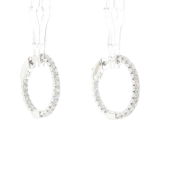 14K White Gold Diamond Inside-Out Hoop Earrings Image 2 Biondi Diamond Jewelers Aurora, CO